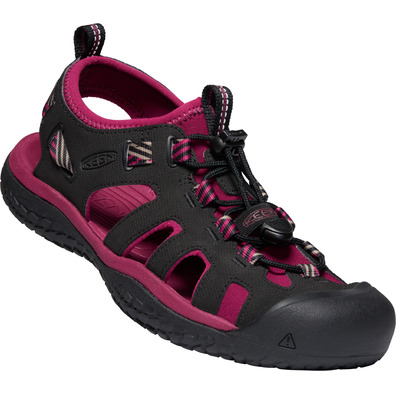 Sandalia Keen Solr W Negro/Fucsia