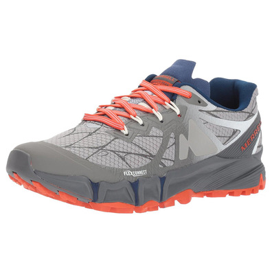 Zapatilla Merrell Agility Peak Flex W Gris/Naranja/Azul