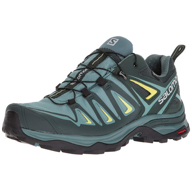 Zapatillas Salomon X Ultra 3 Wide GTX W Verde/Negro/Amarillo