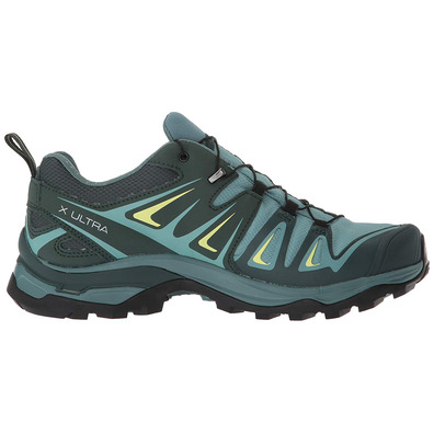 Zapatillas Salomon X Ultra 3 Wide GTX W Verde/Negro/Amarillo