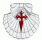 Pin Concha con Cruz de Santiago Blanco