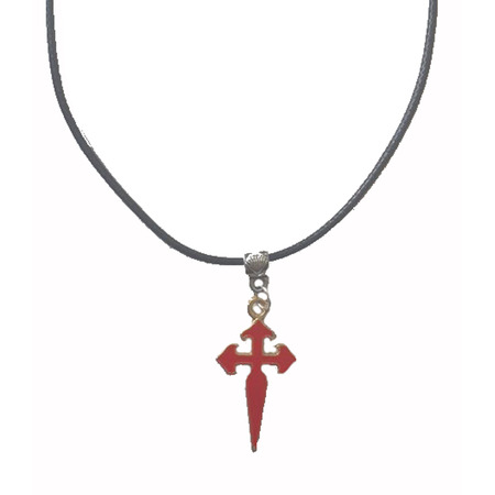 Colgante cruz de Santiago roja