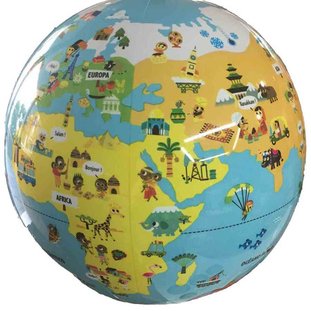 Globo hinchable infantil del mundo pequeños viajeros en castellano (30 cm)