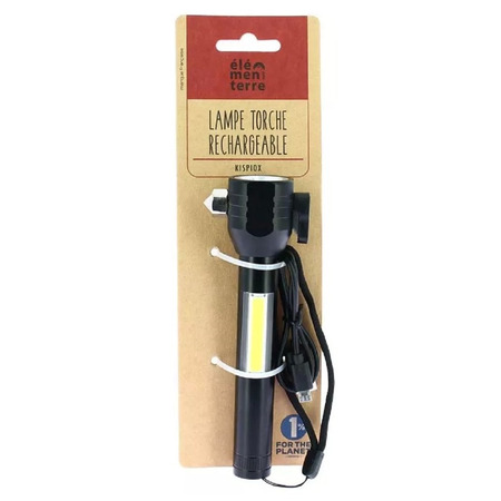 Linterna Recargable Elementerre Kispiox Negro