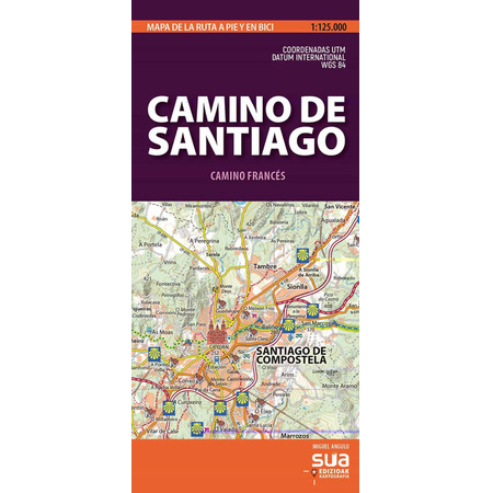 Mapa Camino de Santiago- Mapa de la ruta a pie y en bici