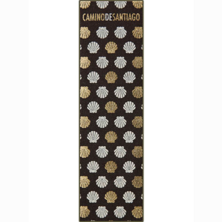 Marca páginas textil Conchas oro Camino de Santiago