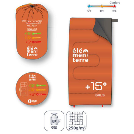 Saco de dormir Elementerre Grus Naranja