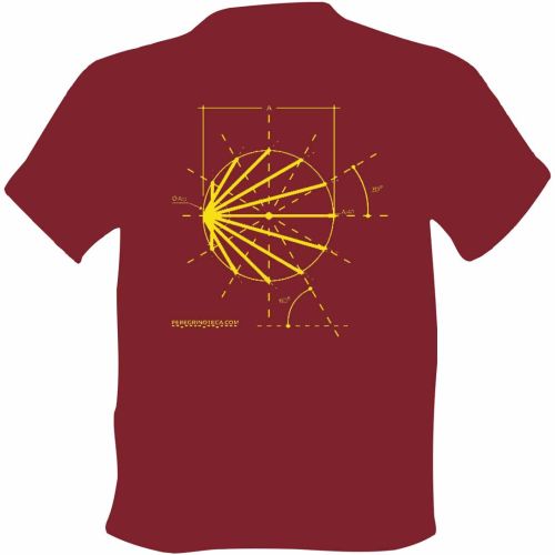 Camiseta Boceto Logo Camino de Santiago Granate