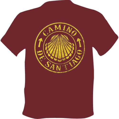 Camiseta Concha Camino de Santiago Granate
