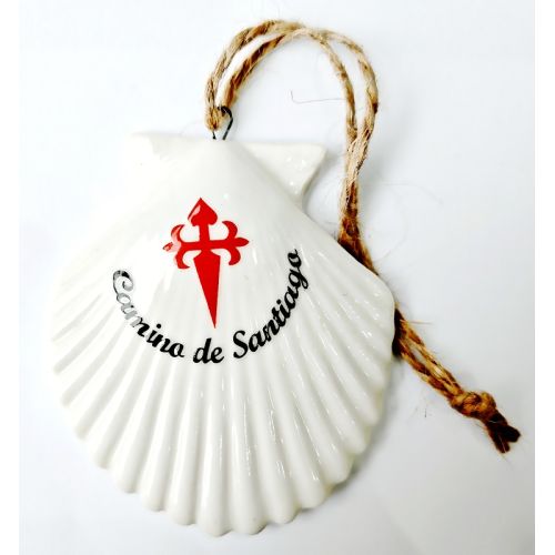 Concha Cerámica Decorativa Camino De Santiago MyL Blanco