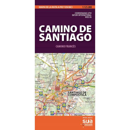 Mapa Camino de Santiago- Mapa de la ruta a pie y en bici
