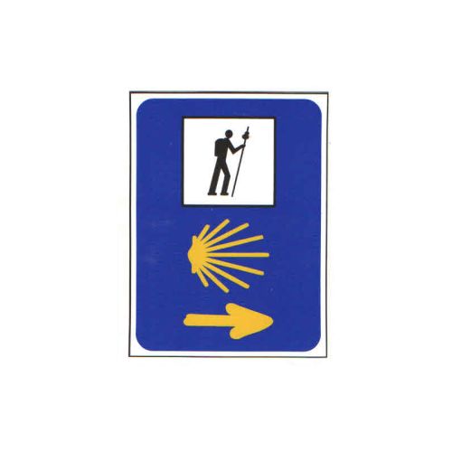Pegatina Triple Señal Camino de Santiago 5x7