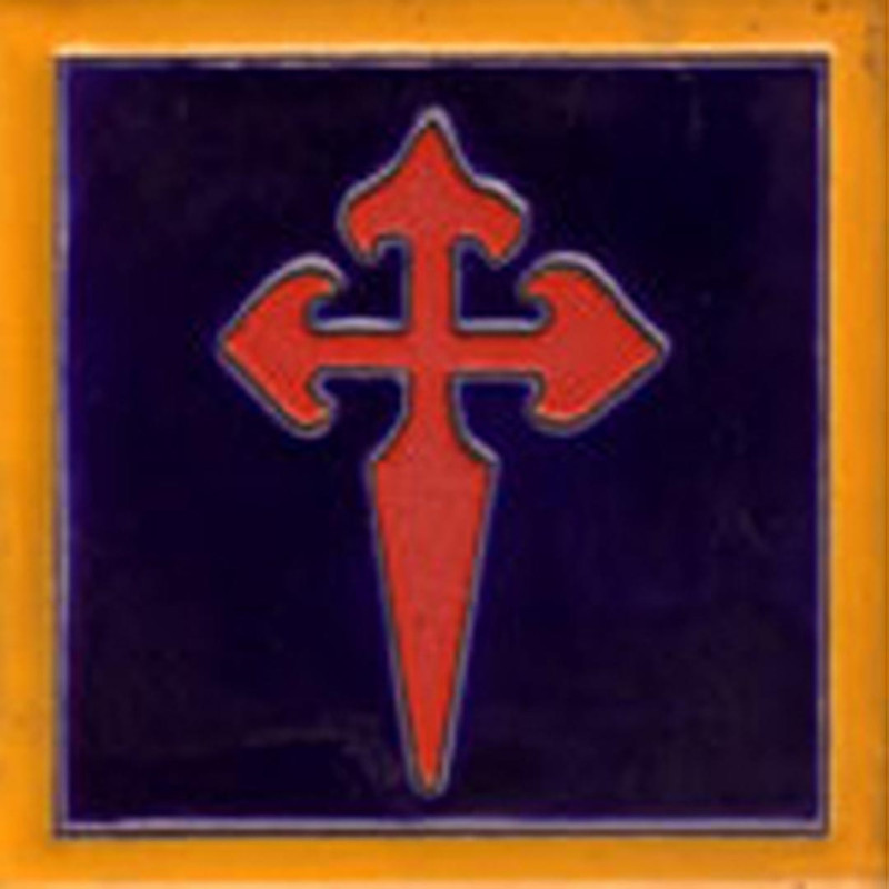 Azulejo Cerámica Cruz Santiago 11x11 cm.