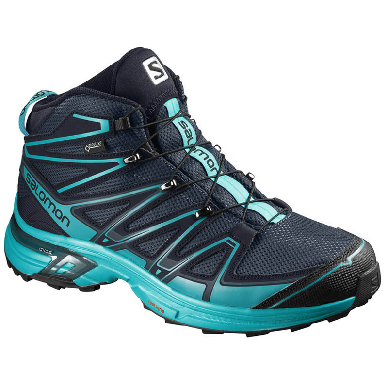 Bota Salomon X-Chase Mid GTX W Marino/Turquesa