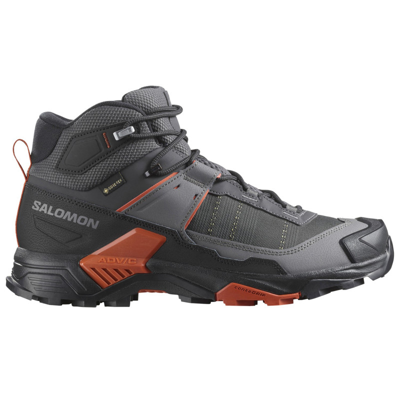 Bota Salomon X Ultra 5 Mid GTX Negro/Gris/Naranja