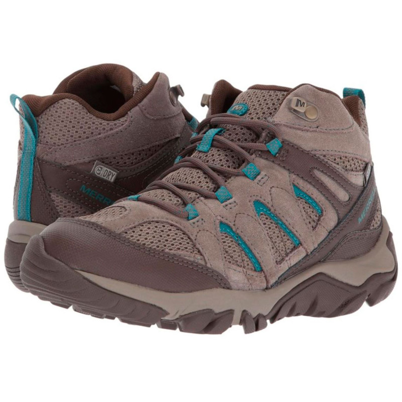 Botas Merrell Outmost Mid Vent GTX W Marrón/Turquesa