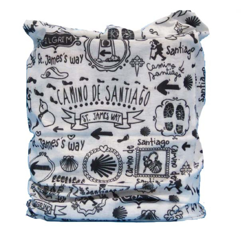 Braga cuello símbolos Camino blanco y negro