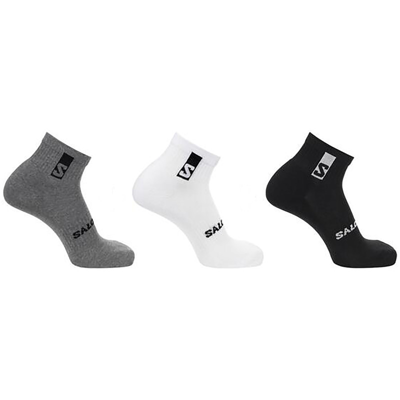 Calcetines Salomon Everyday Ankle Pack-3 Negro/Blanco/Gris