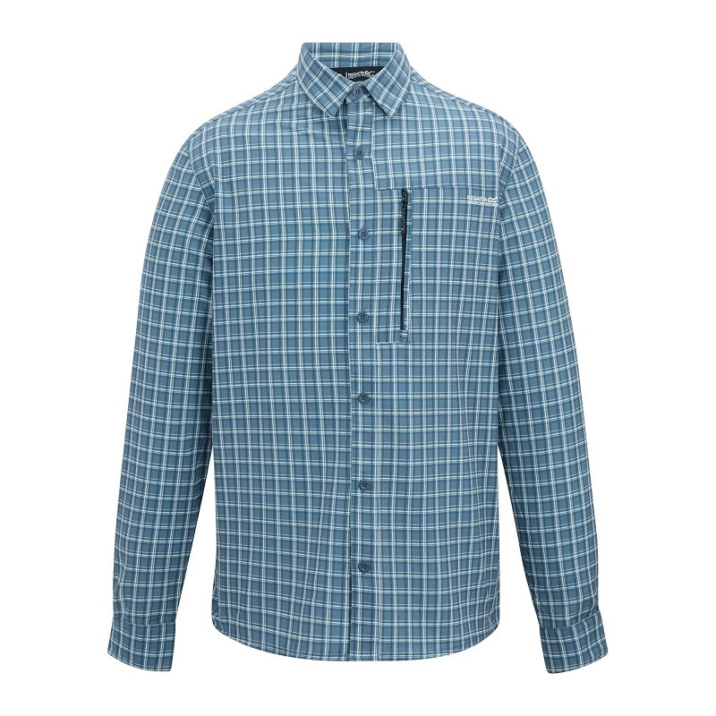 Camisa Regatta Anti-insectos Travel Light Cuadros Azul