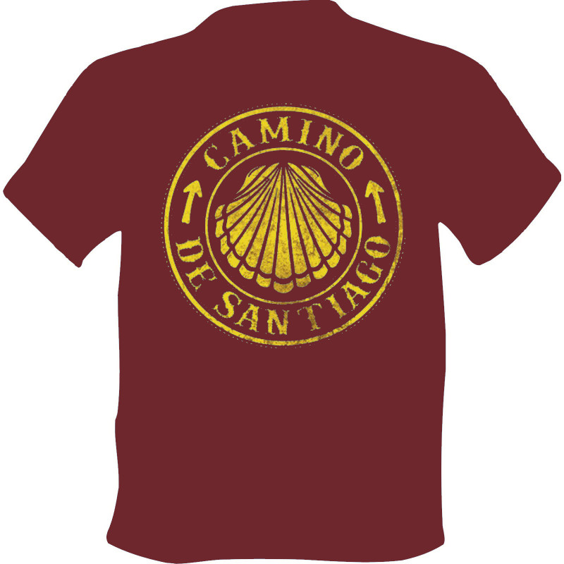 Camiseta Concha Camino de Santiago Granate