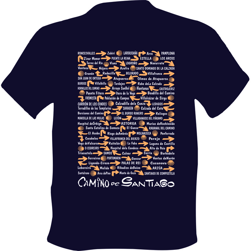 Camiseta Pueblos Camino de Santiago Azul marino