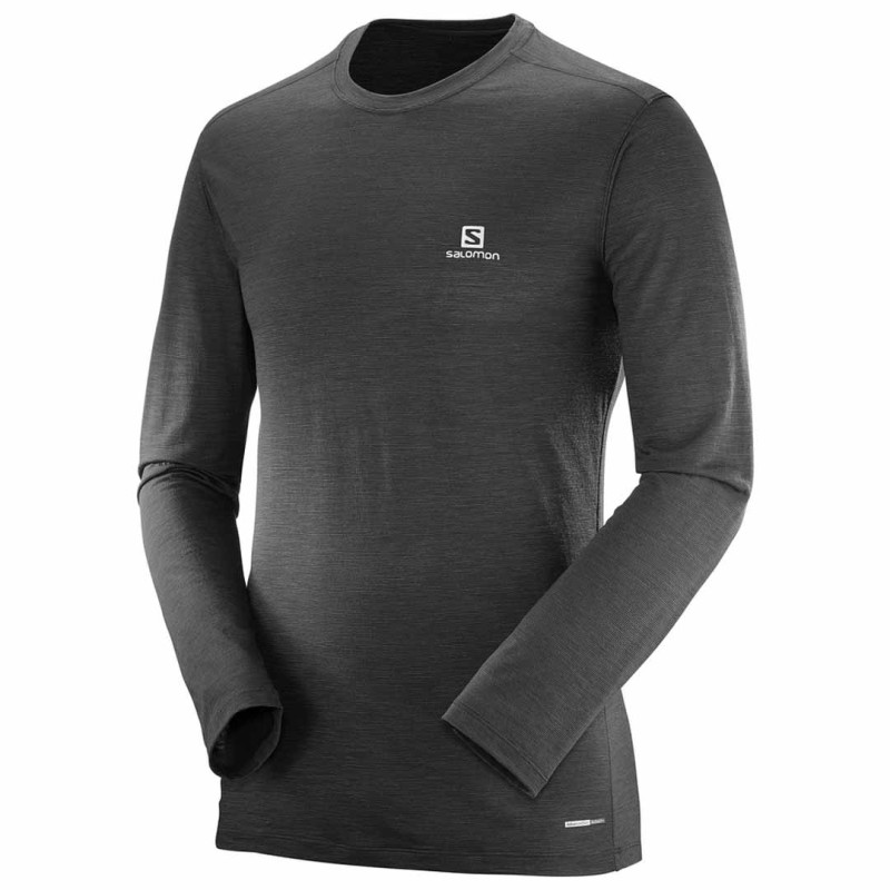 Camiseta Salomon X Wool Ls Tee Negro