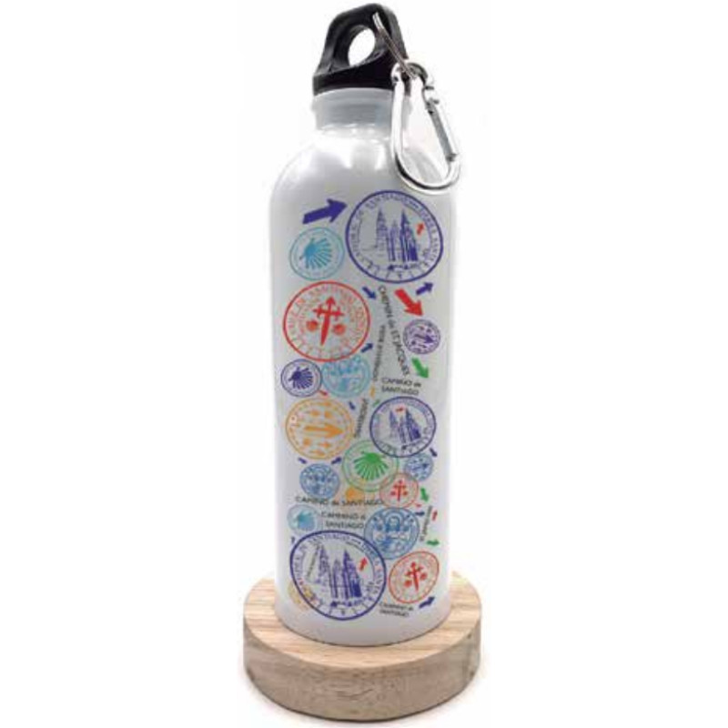 Cantimplora Camino de Santiago Sellos