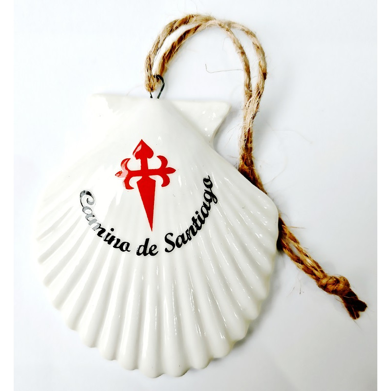 Concha Cerámica Decorativa Camino De Santiago MyL Blanco