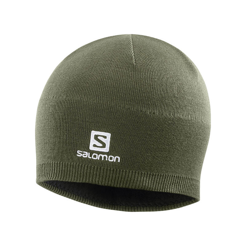 Gorro Salomon Beanie Negro Verde oscuro
