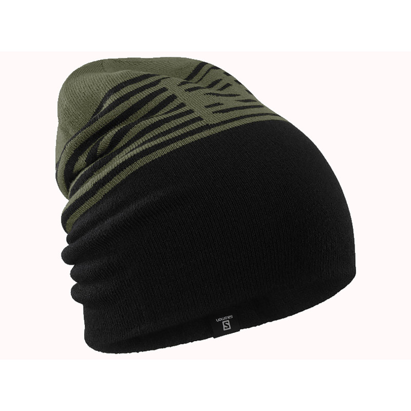 Gorro Salomon Flatspin Reversible Ocre/Negro Verde kaki