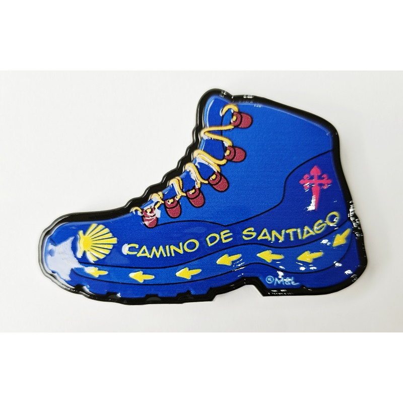 Imán Bota Resina Camino De Santiago MyL Azul