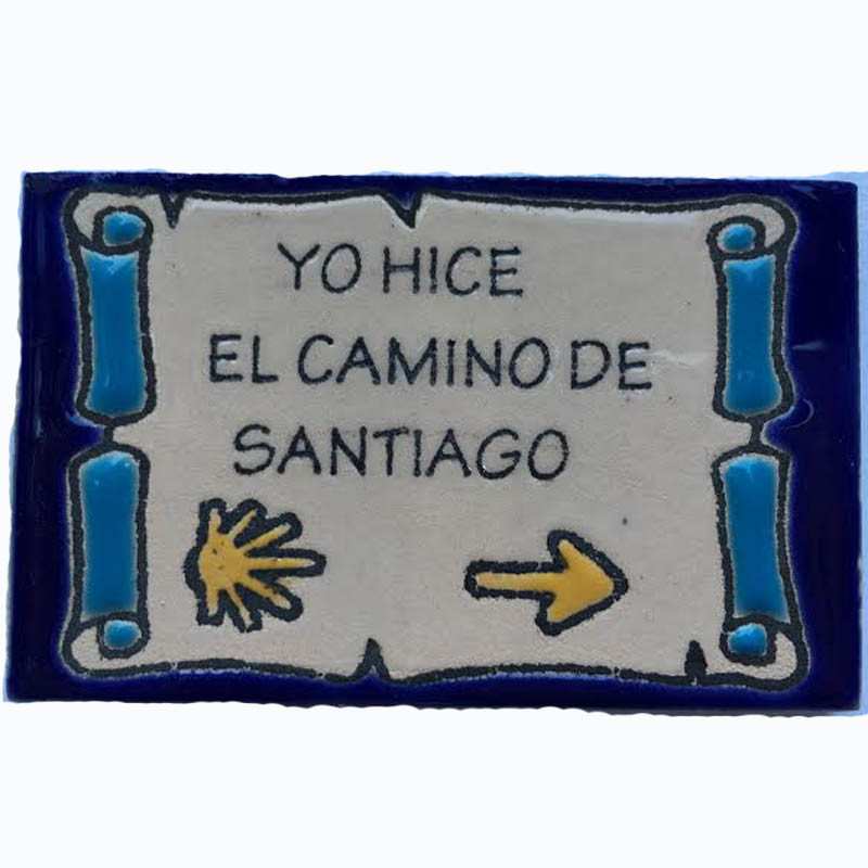 Imán Cerámica Yo hice el Camino Flecha y Estrella 5x7,5 cm