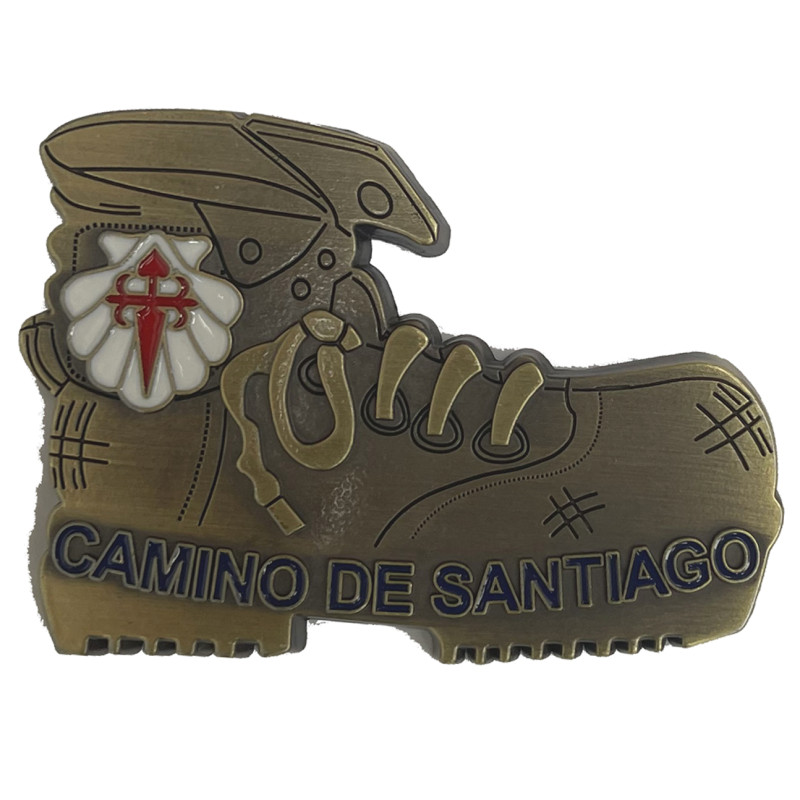 Imán chapa Bota Camino de Santiago
