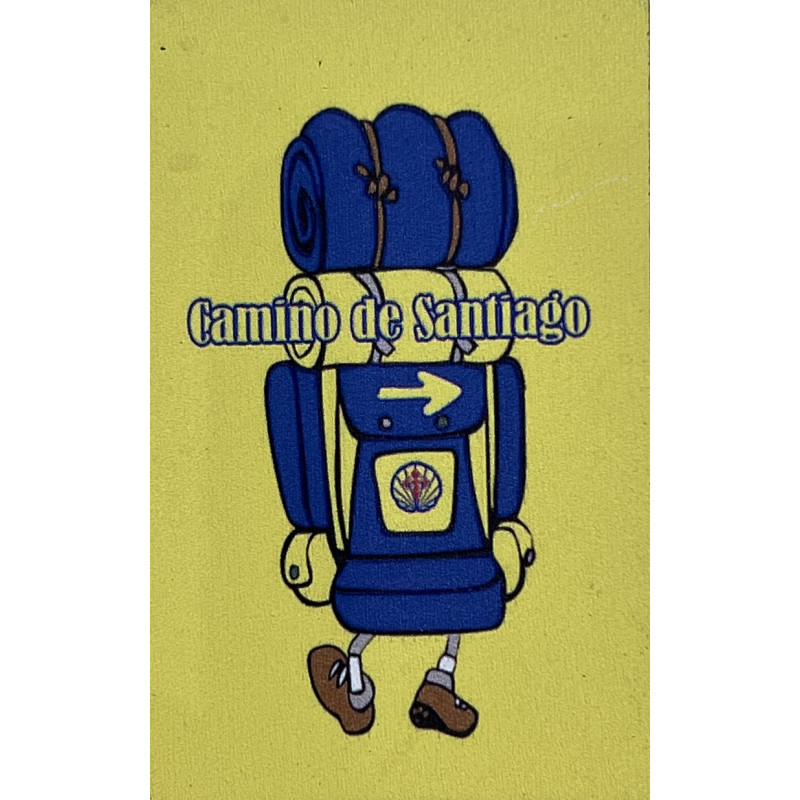 Imán Madera Pintada Mochila Azul