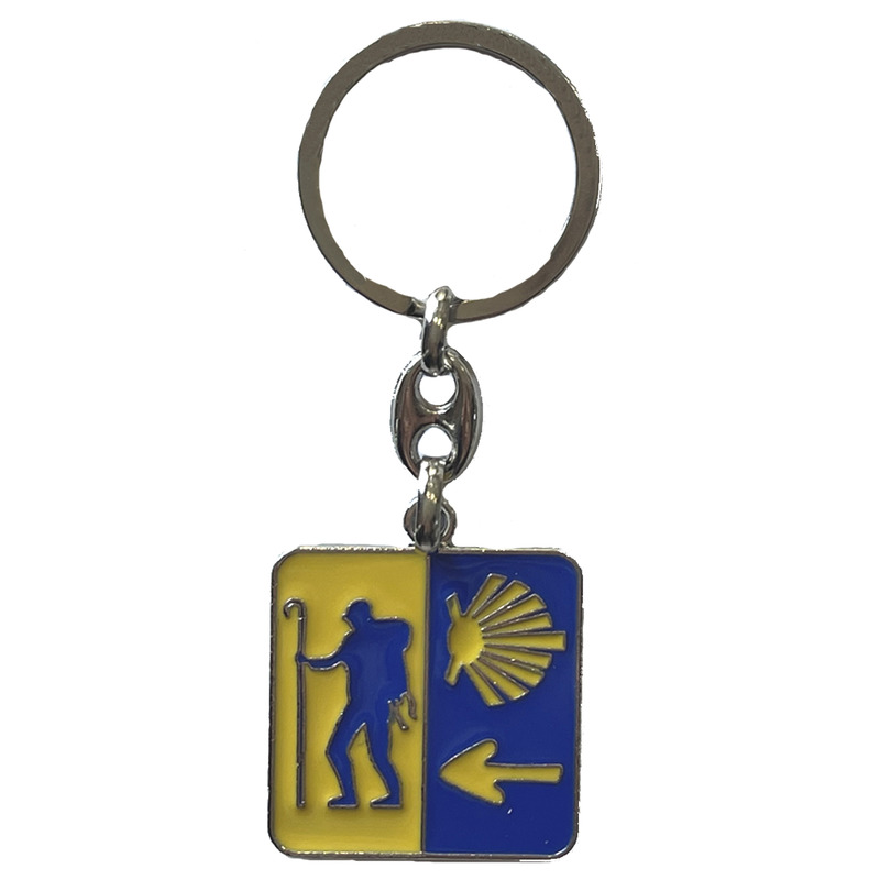 Llavero metal 3 símbolos Camino de Santiago