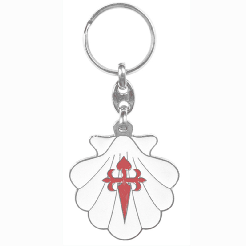 Llavero metal Concha con Cruz de Santiago