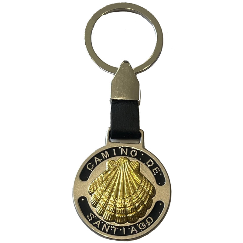Llavero metal vieira dorada