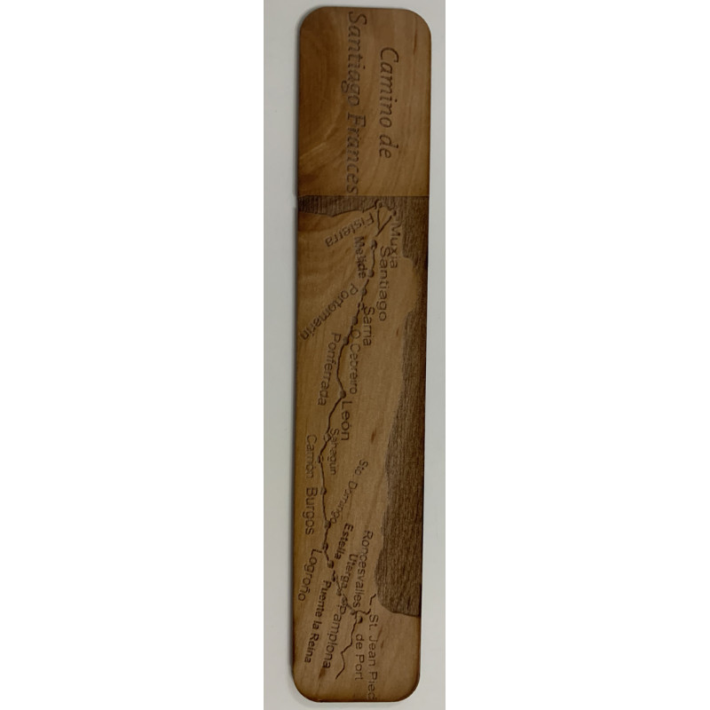 Marcapáginas Madera etapas Camino Francés