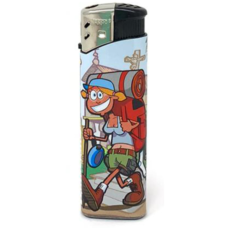 Mechero Peregrina con mochila Camino de Santiago