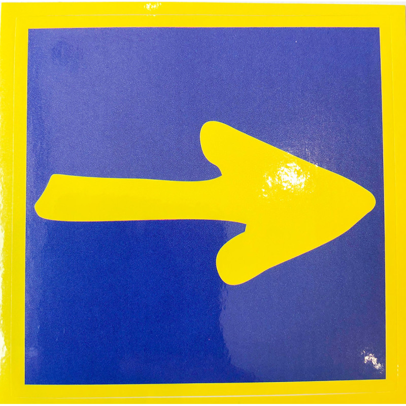 Pegatina Flecha Del Camino Borde Amarillo