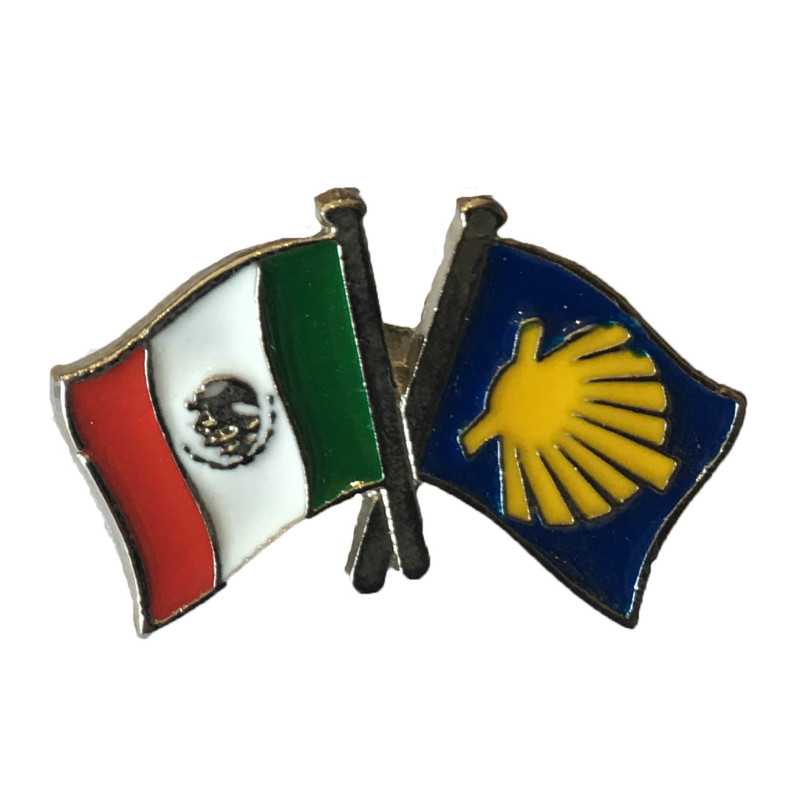 Pin Metal Bandera México Camino Santiago