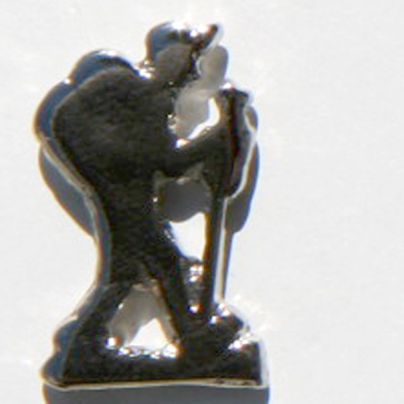 Pin Peregrino de Perfil Plateado