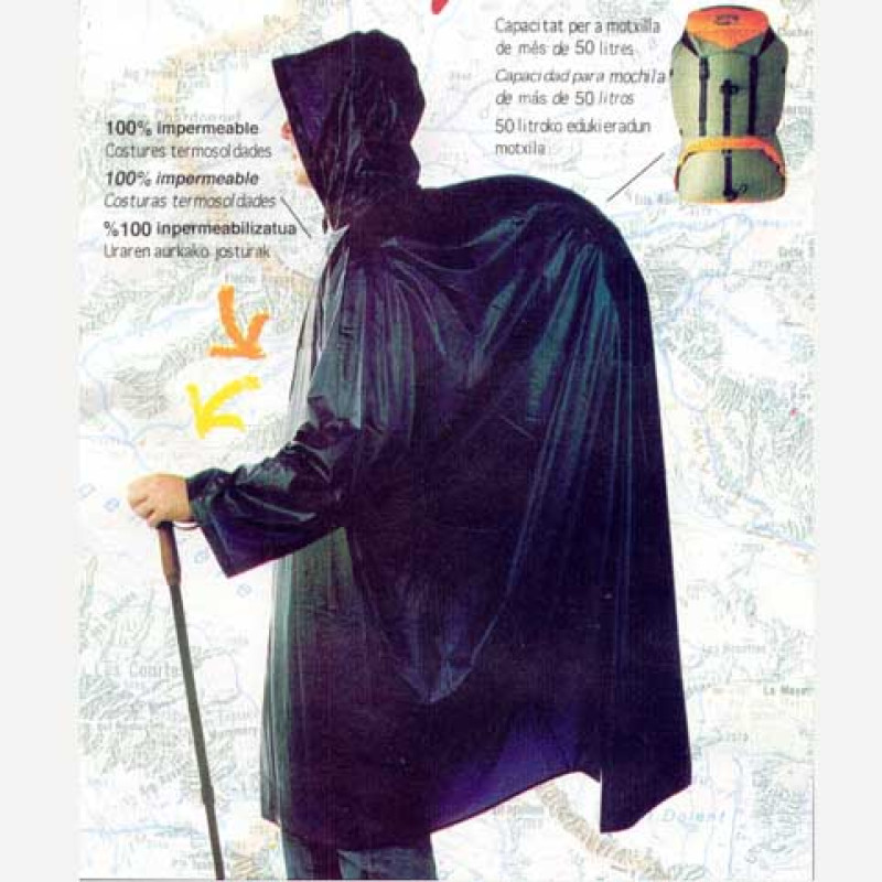 Poncho PVC con Mangas Azul Royal