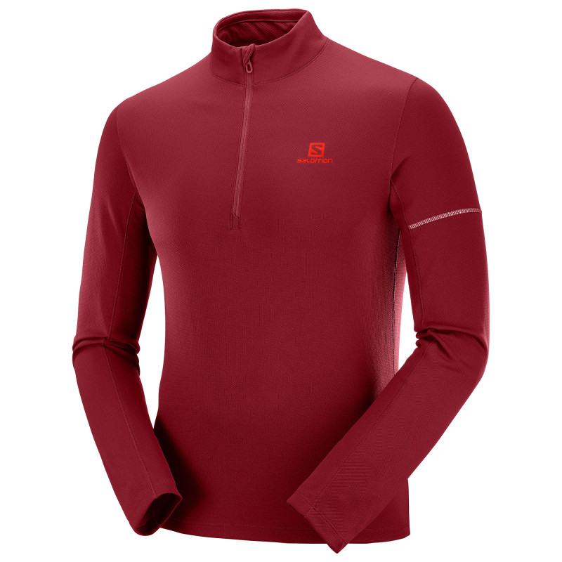 Pullover Salomon Agile HZ Mid Granate
