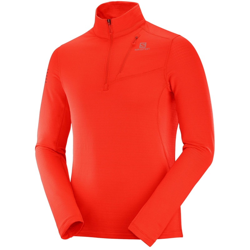 Pullover Salomon Griz HZ Mid M Rojo