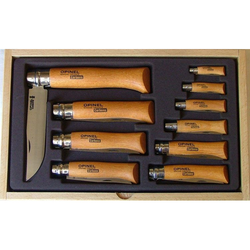 Set Opinel Tradición Carbono 10 navajas