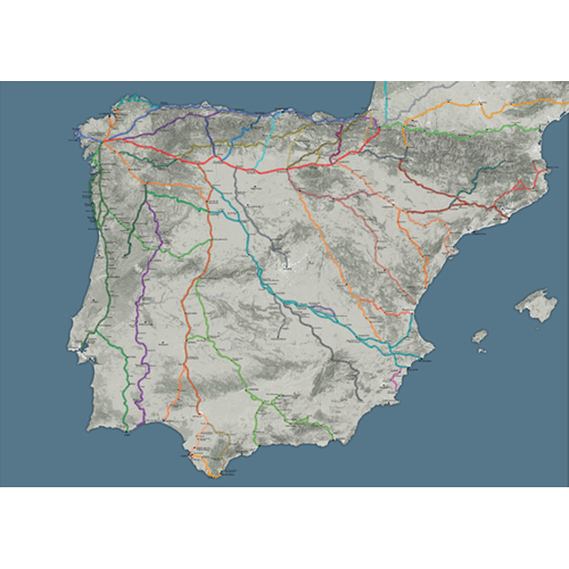 The Big Map of The Caminos de Santiago (50x70 cm)