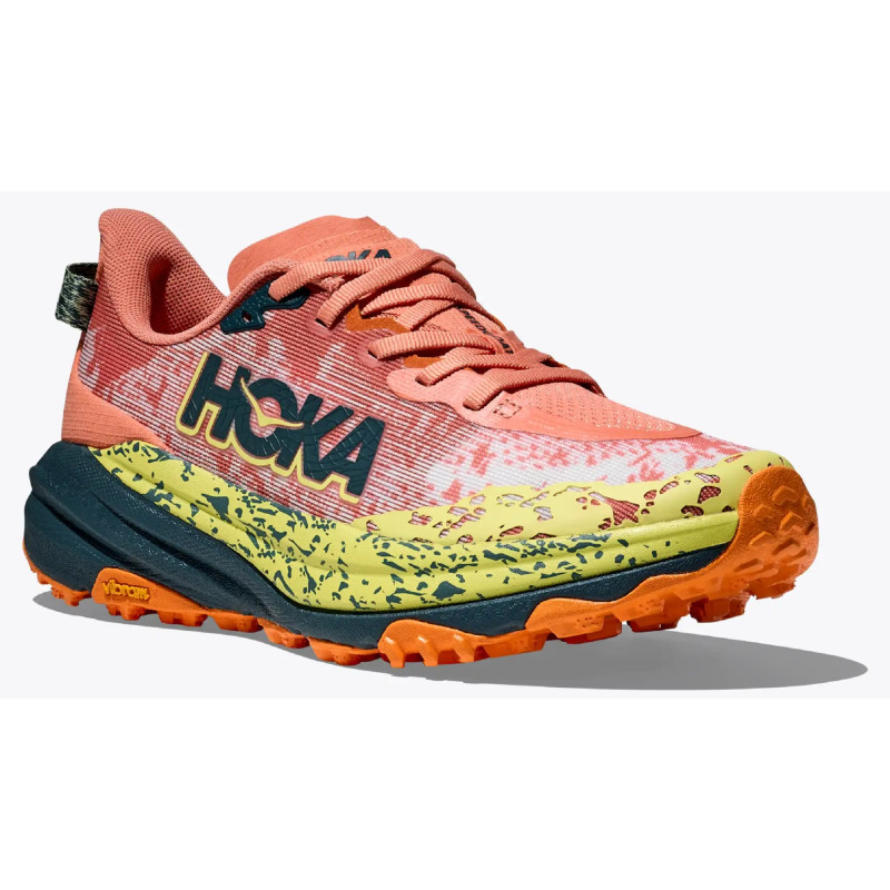 Zapatilla Hoka Speedgoat 6 W Salmón/Amarillo