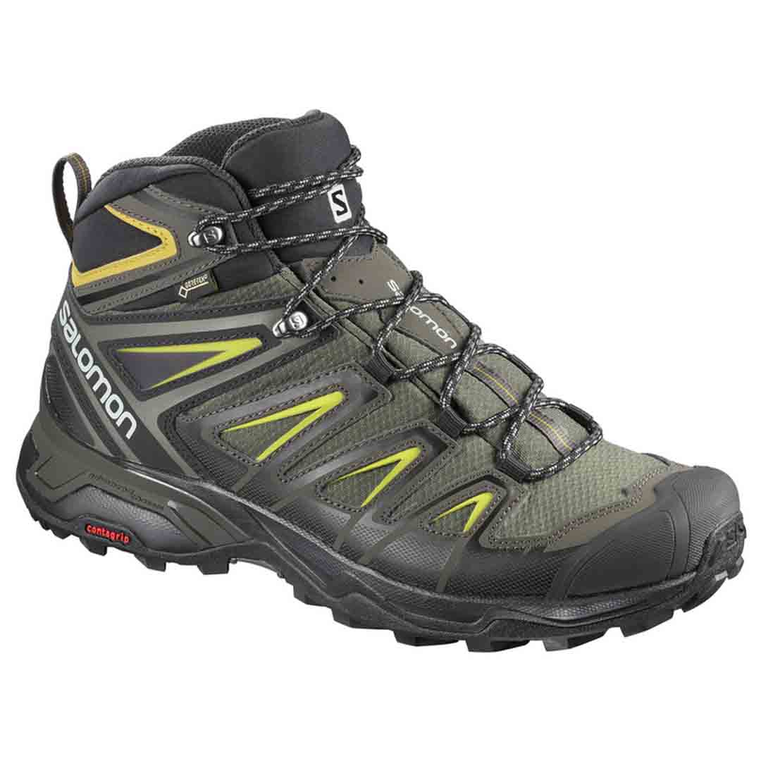 Bota Salomon X Ultra 3 Mid GTX Kaki/Negro/Mostaza