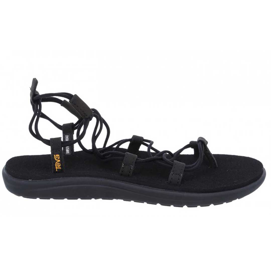 teva voya infinity lace up sandals in black